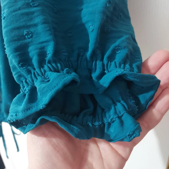 NWOT Lane Bryant Ink Blue 3/4 Sleeve Off The Shoulder Control Blouse Size 18/20 - Picture 7 of 9